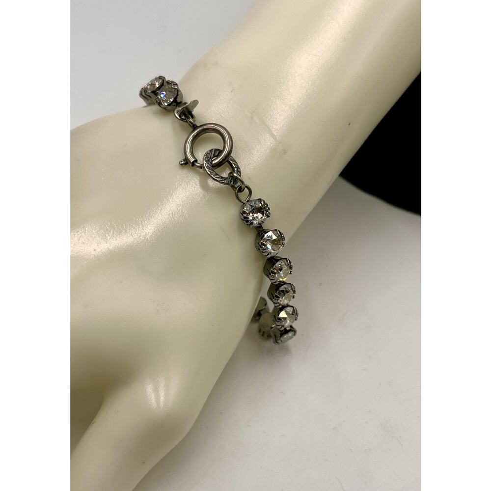 Catherine Popesco La Vie Parisienne Sterling‎ Plated Sparkling Crystal Bracelet - Picture 4 of 7